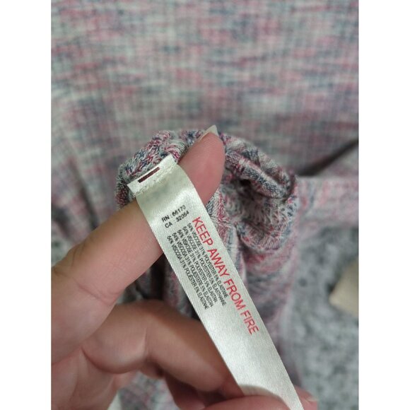 FREE PEOPLE Mockneck Long Sleeve Snap Back Bodysuit Women SZ L Colorful Rib Knit - Picture 10 of 10